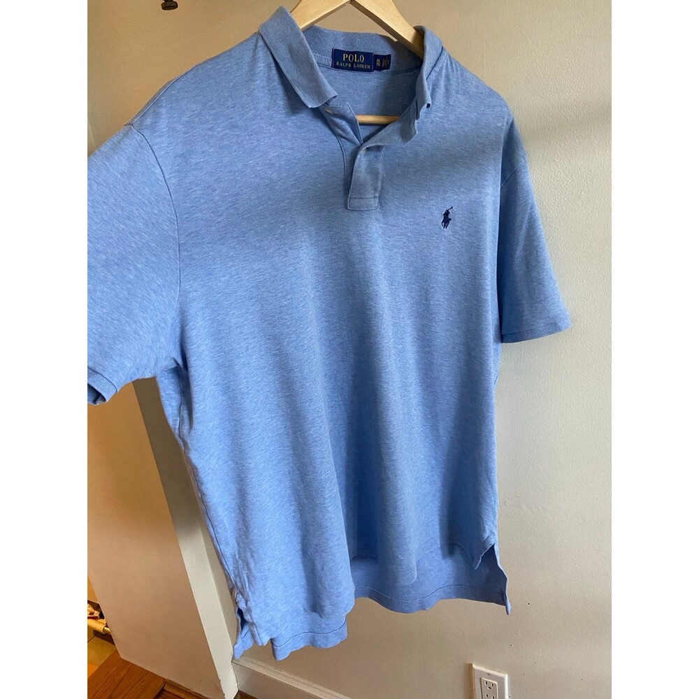 Polo Ralph Lauren Blue Label Men’s Classic Light Blue Casual Polo Shirt, size XL - Picture 2 of 10